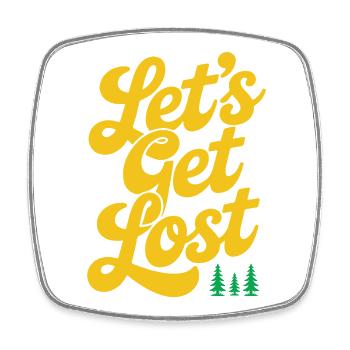 Abenteuer - Let's Get Lost - Viereckiger Kühlschrankmagnet - Weiß - Vorne