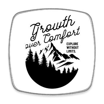 Silhouette minimale de paysage de montagne - Magnet carré - blanc - Devant