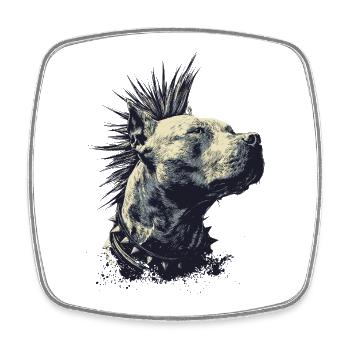 American Staffordshire Terrier Punkrock - Viereckiger Kühlschrankmagnet - Weiß - Vorne