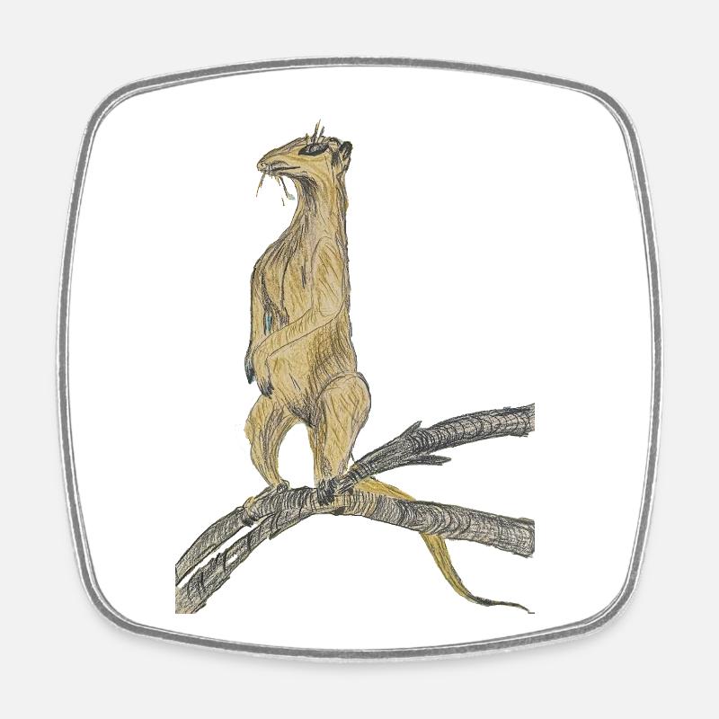 Oiseaux fantastiques sur branches - Magnet carré - blanc
