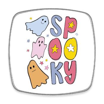 Spooky Halloween Geist - Viereckiger Kühlschrankmagnet - Weiß - Vorne