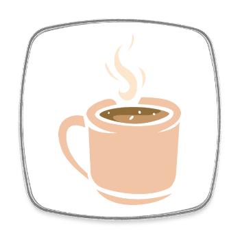 Kaffee Tasse Illustration - Viereckiger Kühlschrankmagnet - Weiß - Vorne