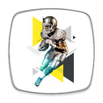 Joueur de football américain USA Amérique Sports Rétro - Magnet carré - blanc - Devant