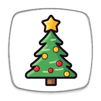 Conception de dessin animé d’arbre de Noël festif - Magnet carré - blanc - Devant