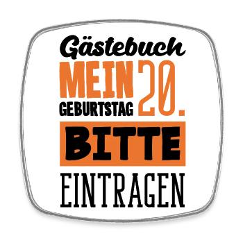 Funny 20th Birthday Gift - Square fridge magnet - white - Front