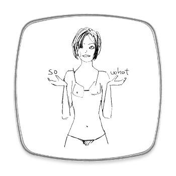 SO WHAT  Girlspower Girly - Viereckiger Kühlschrankmagnet - Weiß - Vorne