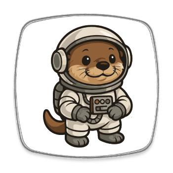 Weltraumkater Illustration - Viereckiger Kühlschrankmagnet - Weiß - Vorne