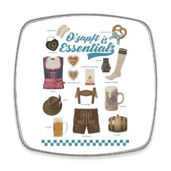 Motifs traditionnels de la fête de la bière sur les vêtements - Magnet carré - blanc - Devant
