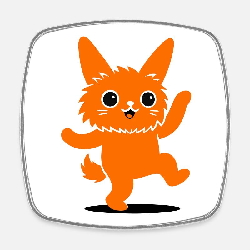 Funny animal character with big eyes - Square fridge magnet - white