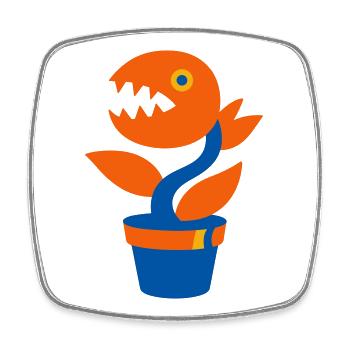 Monster plant - Square fridge magnet - white - Front