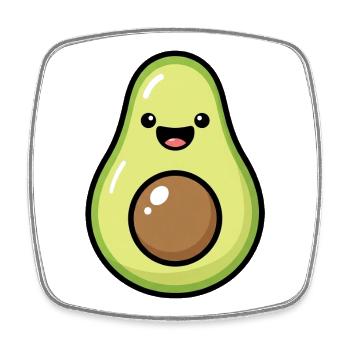 Niedliche Avocado Illustration - Viereckiger Kühlschrankmagnet - Weiß - Vorne