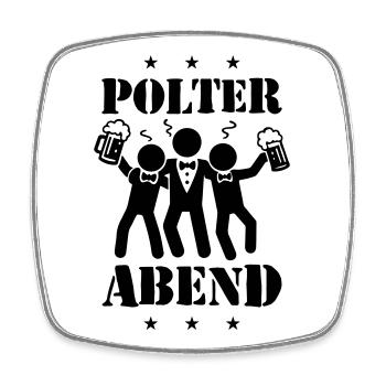 Polterabend Lustig - Viereckiger Kühlschrankmagnet - Weiß - Vorne