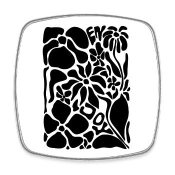 Fleurs abstraites - Profitez-en - Magnet carré - blanc - Devant
