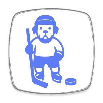Minimalistischer Labrador Eishockey Spieler  - Square fridge magnet - white - Front