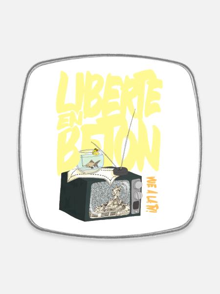 Liberté en Béton - France 10 septembre - Magnet carré - blanc
