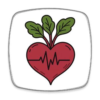 Beetroot Beats with a Healthy Heart - Square fridge magnet - white - Front