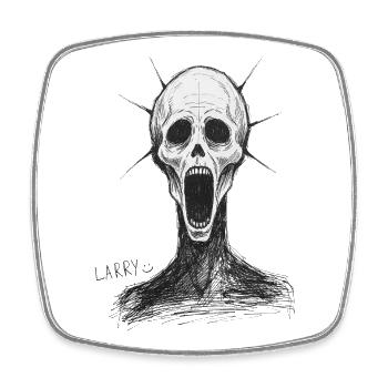 Larrys dunkle Maske - Viereckiger Kühlschrankmagnet - Weiß - Vorne