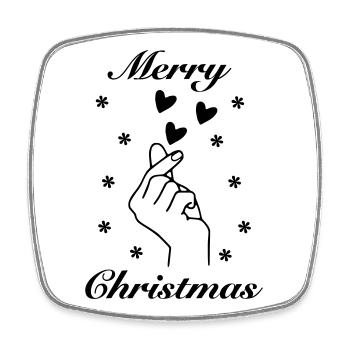 I Love Merry Christmas – Christmas Statement - Square fridge magnet - white - Front