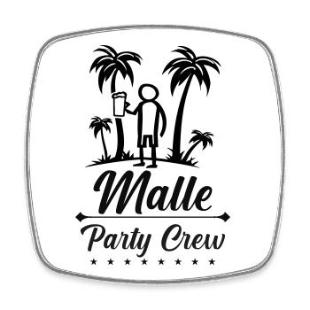 Malle Party Crew Design - Magnet carré - blanc - Devant