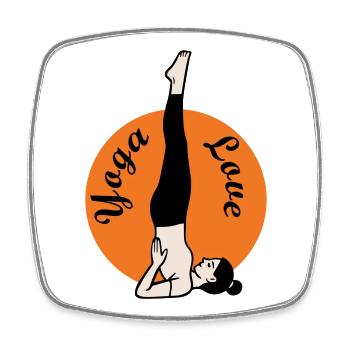 Yoga - Magnet carré - blanc - Devant