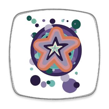 Abstract star pattern in pastel colors - Square fridge magnet - white - Front