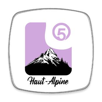 Haut-Alpine 05 Departement der Hautes-Alpes - Viereckiger Kühlschrankmagnet - Weiß - Vorne