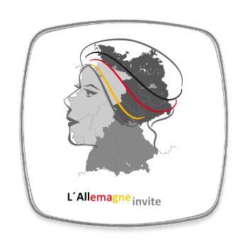 Artistic Germany Contour - Square fridge magnet - white - Front