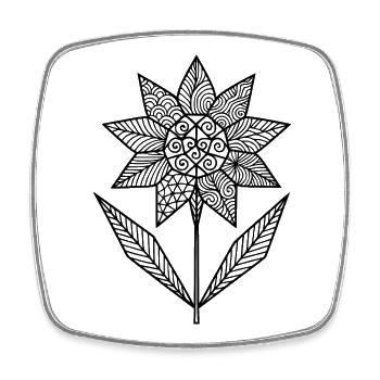 Patterned floral graphic - Square fridge magnet - white - Front