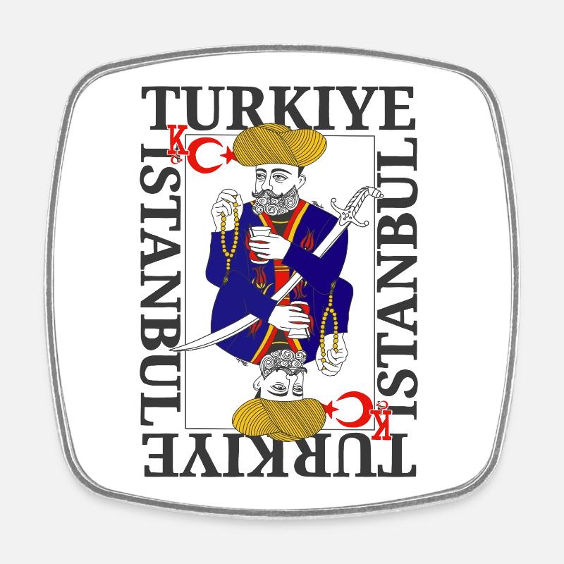 Sultan Ottoman Turkish Warrior King Card Modern Game - Square fridge magnet - white