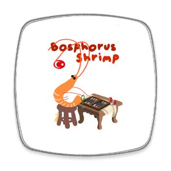 Bosphorus Shrimp, Istanbul - Square fridge magnet - white - Front