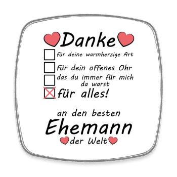 Best Gay Gay Husband in the World Say Thank You - Square fridge magnet - white - Front