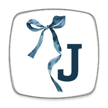 Monogram j Gift Idea - Square fridge magnet - white - Front
