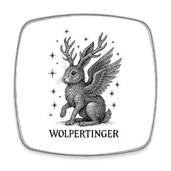 Mythical creature - The Wolpertinger - Square fridge magnet - white - Front