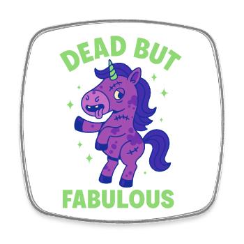 Buntes Einhorn mit Spruch - Viereckiger Kühlschrankmagnet - Weiß - Vorne