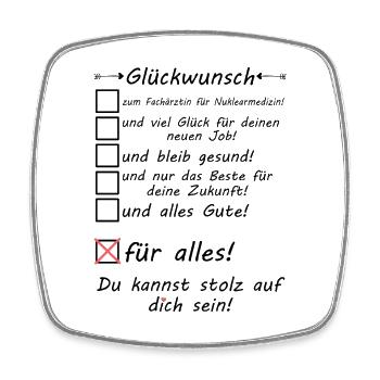 Specialist in nuclear medicine passed - Square fridge magnet - white - Front