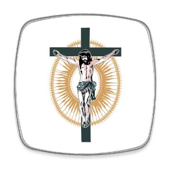 Christ - Square fridge magnet - white - Front