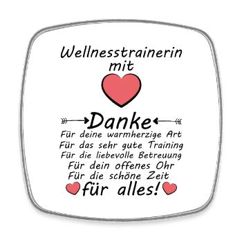 Wellnesstrainerin Danke sagen zum Abschied - Viereckiger Kühlschrankmagnet - Weiß - Vorne