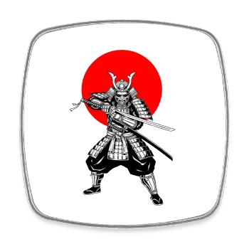 Japanese style samurai - Square fridge magnet - white - Front