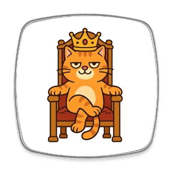 Chat Royalty Illustration - Magnet carré - blanc - Devant