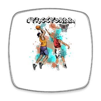 Basketball Action Illustration - Square fridge magnet - white - Front