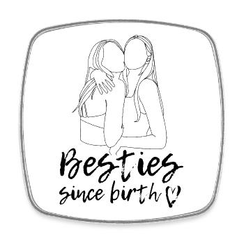 Besties since birth! - Viereckiger Kühlschrankmagnet - Weiß - Vorne