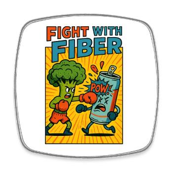 The Mighty Broccoli vs. The Soda Menace - Square fridge magnet - white - Front