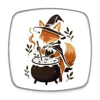Zauberhafte Fuchs Hexe Halloween Design - Viereckiger Kühlschrankmagnet - Weiß - Vorne