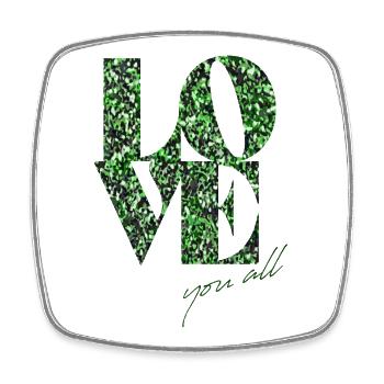 Glitter Love You All Typographie - Magnet carré - blanc - Devant