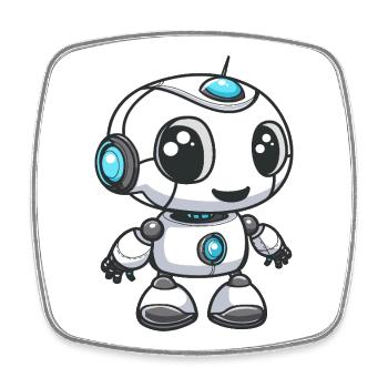 Petite impression de visage de robot futuriste - Magnet carré - blanc - Devant