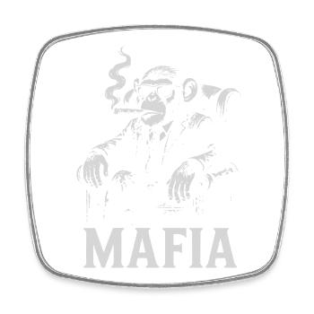 Mafia-Gorilla in Rauch und Anzug - Viereckiger Kühlschrankmagnet - Weiß - Vorne