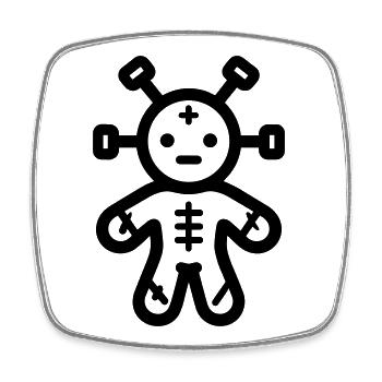 Voodoo Doll - Square fridge magnet - white - Front