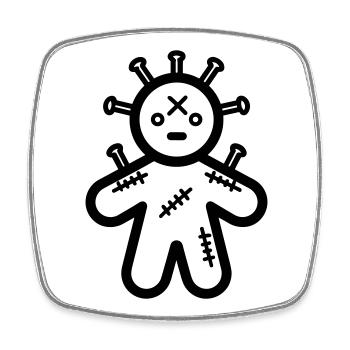 Voodoo Doll - Square fridge magnet - white - Front