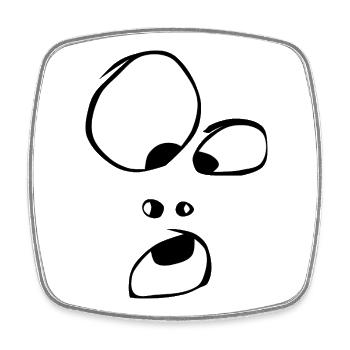 Powerful! Face Ghost Ghost Halloween Comic - Square fridge magnet - white - Front