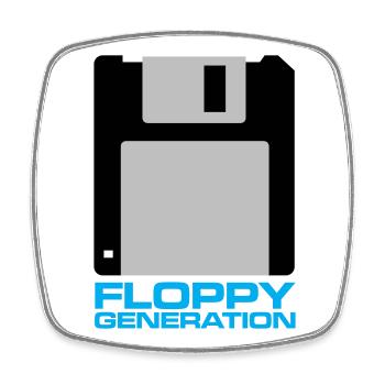 Diskette Generation 3.5 - Viereckiger Kühlschrankmagnet - Weiß - Vorne